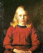 helga i rod kjole Michael Ancher